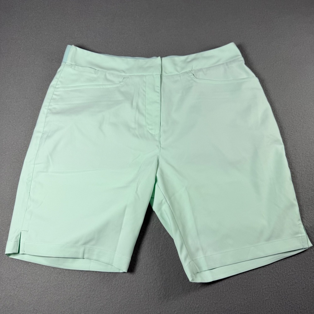 Puma Golf Shorts Womens Medium Mint Green Elastic Back Pockets Polyester